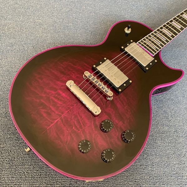 

oem 6-string electric guitar,purple quilte maple rosewood fingerboard, purple binding delivery
