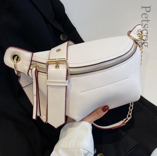 

waist bags fashion trend women s designer chain strap solid color luxury crossbody lady casual shoulder 230322