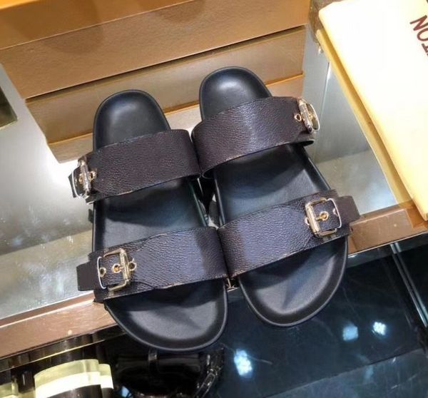 

men slippers women sandal designer bom dia flat slippers pool pillow comfort beach flip flops bathroom women sandals with box, Black