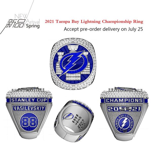 

2021 american professional men's ice hockey championship ring fan collection exquisite replica255n, Golden;silver