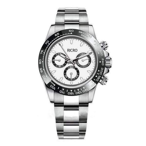 

men's mechanical watch ceramic ring mouth multi-functional automatic movement no timing function 40mm size made of 316 fine s2521, Slivery;brown