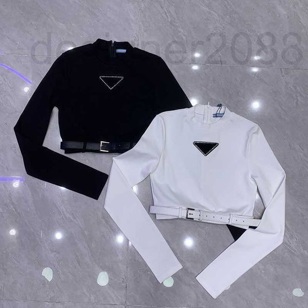 

women's sweaters designer womens hoodies t shirt 23ss sweatshirts silm knits tees long sleeves high neck half k s-3xl gl83, White;black