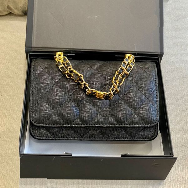 

2023 classic women's chain flap shoulder bag wallet qq women's crossbody bag luxury designer letter decorated mini handbag