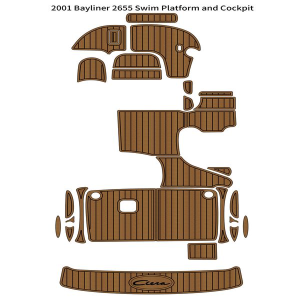 

2001 bayliner 2655 swim platform cockpit pad boat eva foam faux teak floor mat self backing ahesive seadek gatorstep style floor