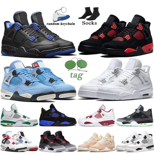 

with jordens 4 4s men basketball shoes jumpman mens womens sneakers military blue white cat university black oreo bred thunder casual shoes