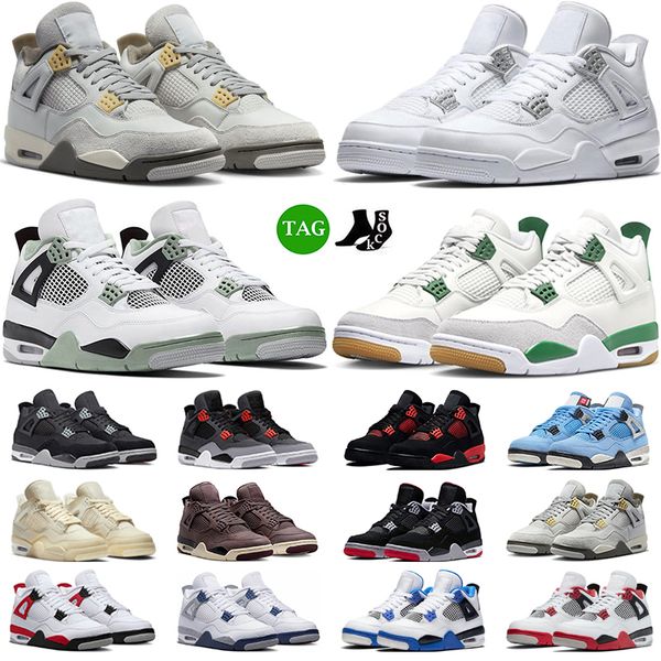 

4s basketball shoes pine green seafoam military black 4 men fire red thunder pn dust sail black cat white oreo pure money kaws cool grey wom
