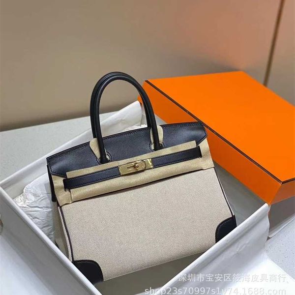 

designer bags birkin herms handmade new canvas motorcycle swift leather womens one shoulder handbag versatile commuter steel hardware