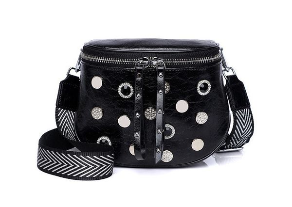 

waist bag fashion split leather stud resinstone belt bag waist packs 230322