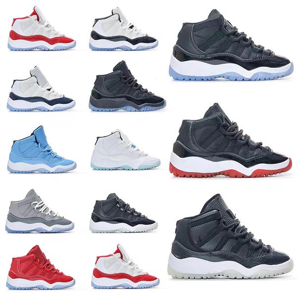 

11s kids shoes designer cherry 11 basketball sneakers boys cool grey bred legend blue gamma blue cool grey blue trainers baby kid youth todd