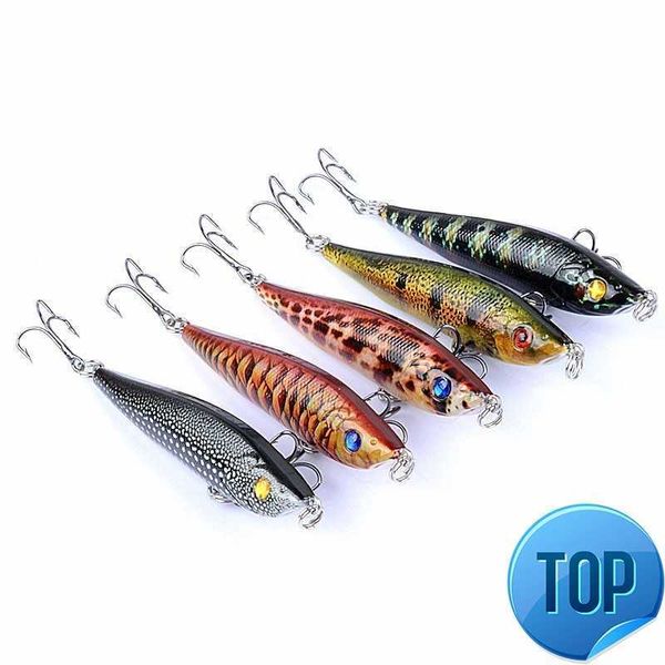 

1 pcs minnow fishing lure 8cm 15cm sinking wobblers pesca artificial hard bait 3 hook crank bait bass carp lures fishing tackle