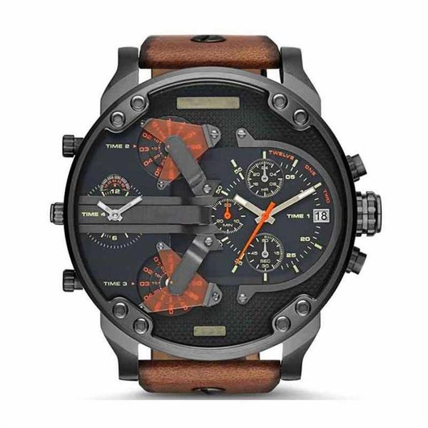 

luxury watch mens dz stainless steel large dial 50mm casual watches dz7332 montres homme279b, Slivery;brown