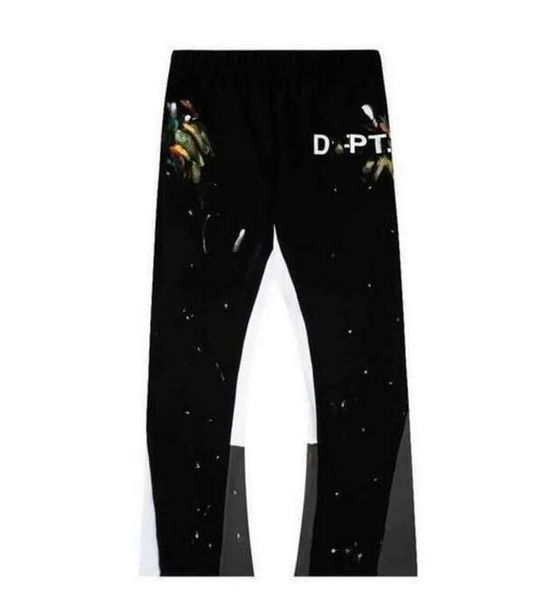 

men's pants 2023 galleryse depts mens womens sweatpants galleryes dept speckled letter print mans couple loose versatile casual straigh, Black