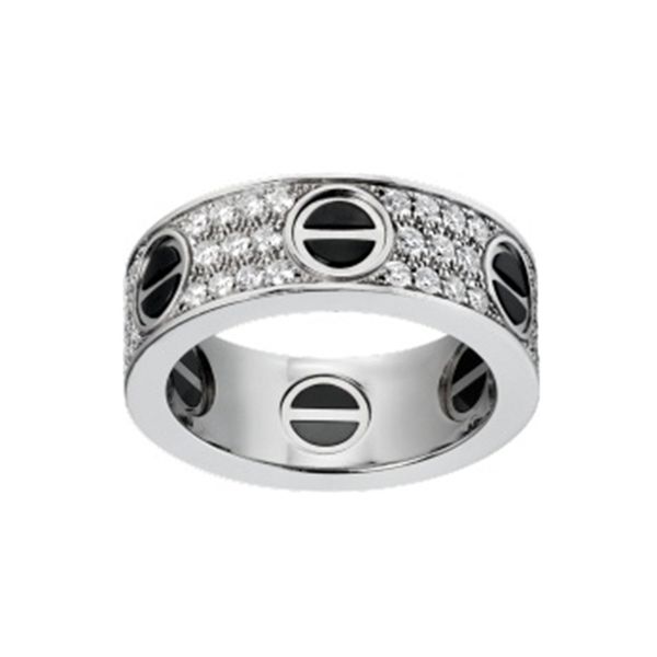 

love ring 5.5mm sterling silver black agate with diamonds for woman designer for man t0p quality official reproductions luxury premium gifts