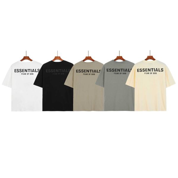 

essentialls t shirt for men women sport tshirt new back pressure glue letter round neck pullover short sleeve batch, White;black
