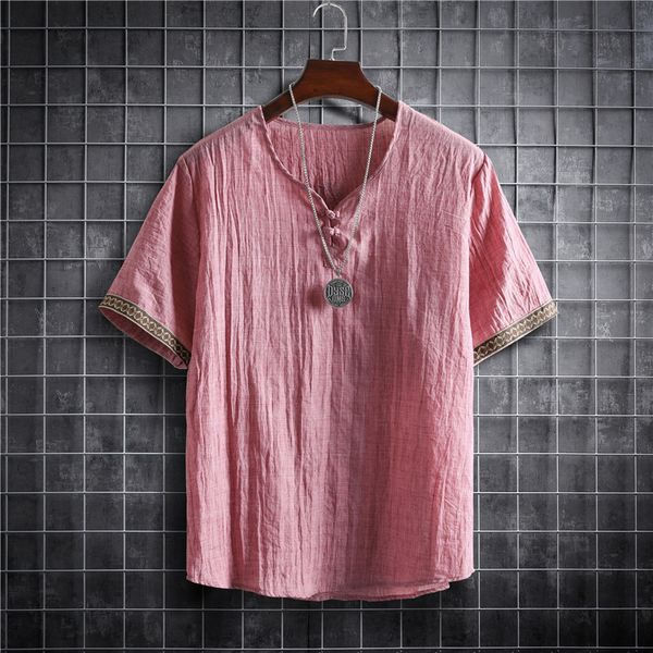 

men's casual shirts -5xl plus size summer men's shirts plain color korean fashion men short sleeve hawaii short sleeve shirt ligh, White;black