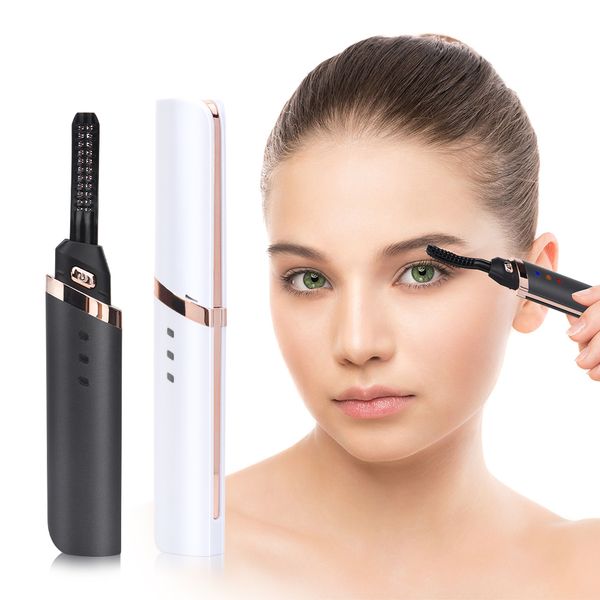 

electric heated eyelash curler temperature adjustable rechargeable mini women portable makeup eyelash curling pen long lasting