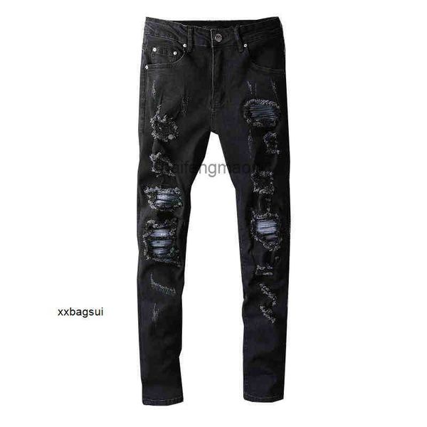 

mens jeans trend men's black patch jeans slim fit leggings #664, Blue