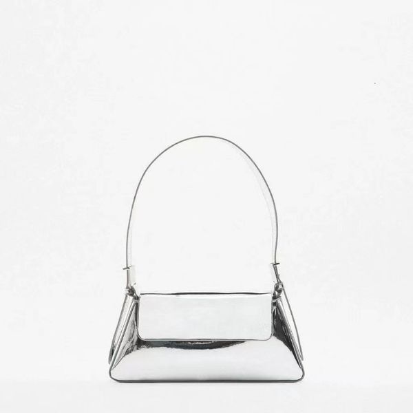 

evening bags silver patent pu leather shoulder bag for women brand design ladies simple handbag female party clutches small tote 230322