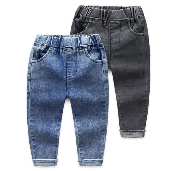 

jeans spring toddler boys jeans pants elastic waist long denim trousers casual children's jeans for 2-8yrs kids boys clothes 230322, Blue