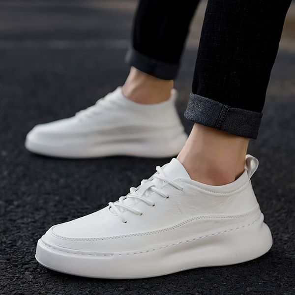 

dress shoes men s casual sports spring autumn white to increase the height of male sneakers net red trend flat running 230321, Black
