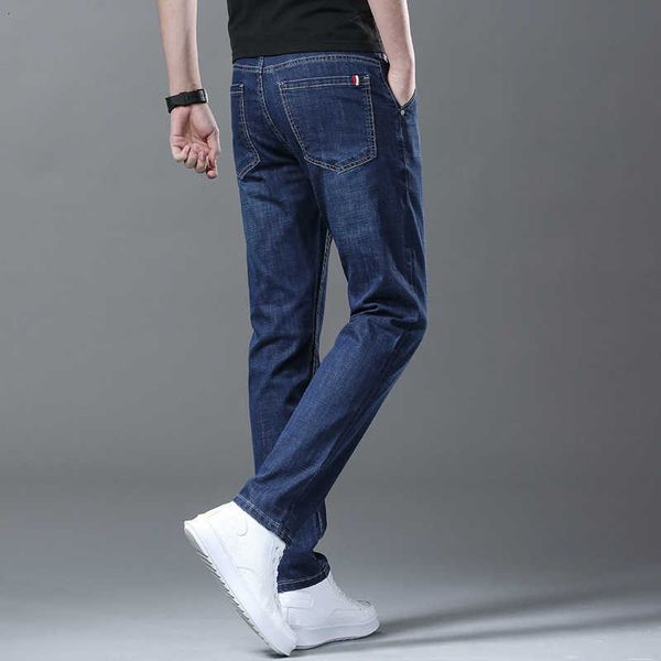 

jeans men's 2023 spring/summer thin stretch busin straight pants casual wear, Blue