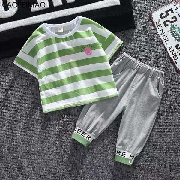 

clothing sets caofeimao children's clothes boys and girls baby summer short sleeve suit children's t-shirt summer style on clothes, White