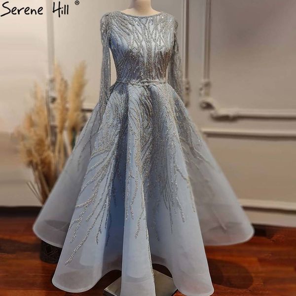 

party dresses serene hill muslim luxury blue a-line evening dresses gowns ankle-length beaded for women party la71260 230322, White;black