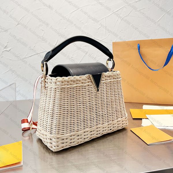 

designer beach bag straw tote bag handmade woman summer straw handbags designer bag fashion crossbody single shouder luxury handbag beach to