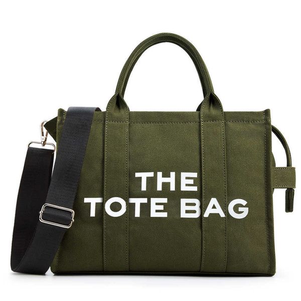 

70% off 2023 women's bag simple messenger bag leisure tote bag letter printed canvas bag large capacity shoulder bag