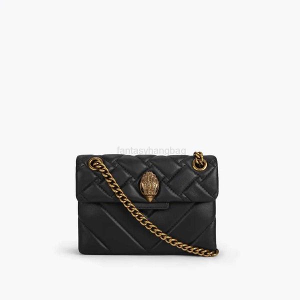 

london kurt geiger kensington mini 20cm black gold/silver chains bags for women luxury real leather cross body handbag pcn8