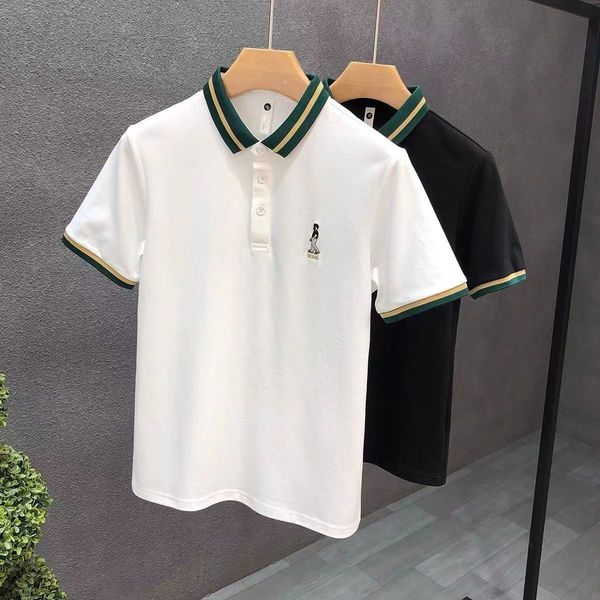 

mens stylist polo shirts luxury italian men's polos designer clothing short sleeves fashion summer t-shirts 002, White;black