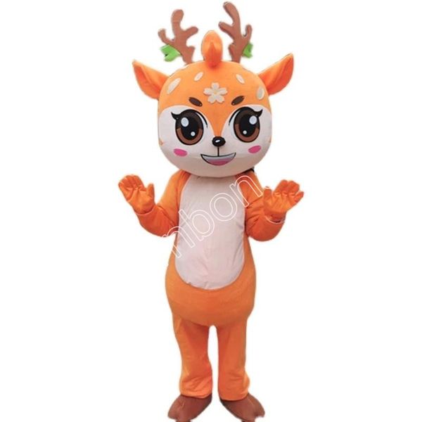 

sika deer mascot costumes cartoon character outfit suit xmas outdoor party outfit size promotional advertising clothings, Red;yellow
