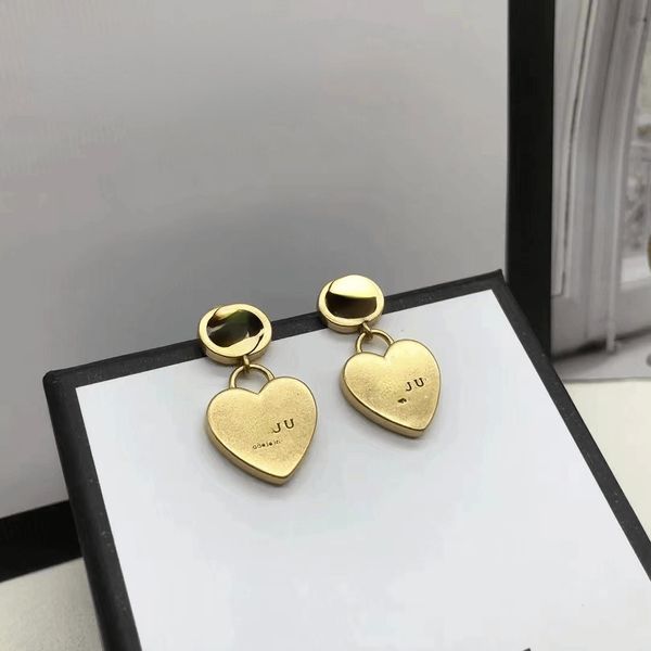 

designer earrings classic retro luxury letter earrings small design sense gujia earrings, Golden;silver