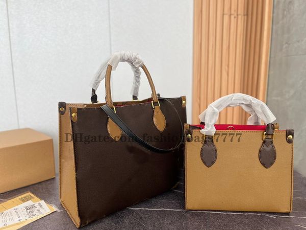 

designer bags woman handbags onthego brown print shoulder bag genuine leather fashion shopping handbag lady tote crossbody bags for women