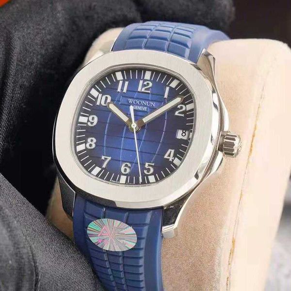 

fashion men women square watch glow luxury mechanical nautilus petaks philipees sports men's style handgrenade waterproof silicone 5167, Slivery;black