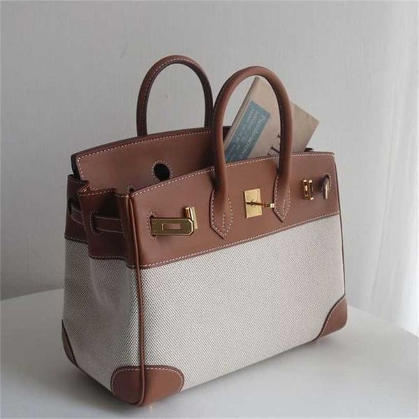 

designer bags birkin herms handmade goddess of temperamentcasual and versatile small bag large capacity layer cowhide with canvas 25 handbag