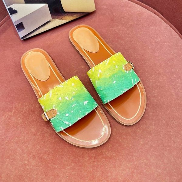 

women's escale palma flat slippers starboard sandals brand lock it flat mule sheepskin leather slides slipper girls gradient purple pin, Black