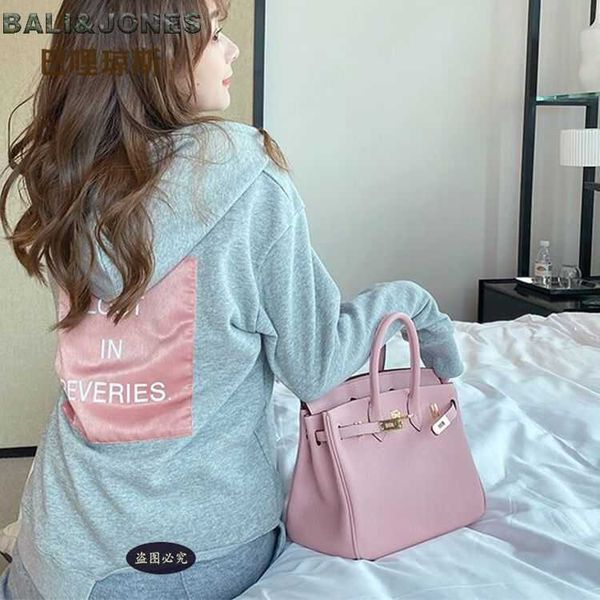 

birkins designer handbag bag tote black women purse women's bag gold with lychee pattern togo leather buckle feeling portable h0km