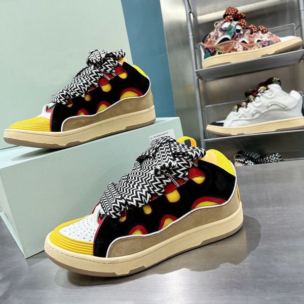 

roller designer lanvins bread men's sports shoes latest bread shoes thick bottom contrast forrest gump moral training elevated couples, Black