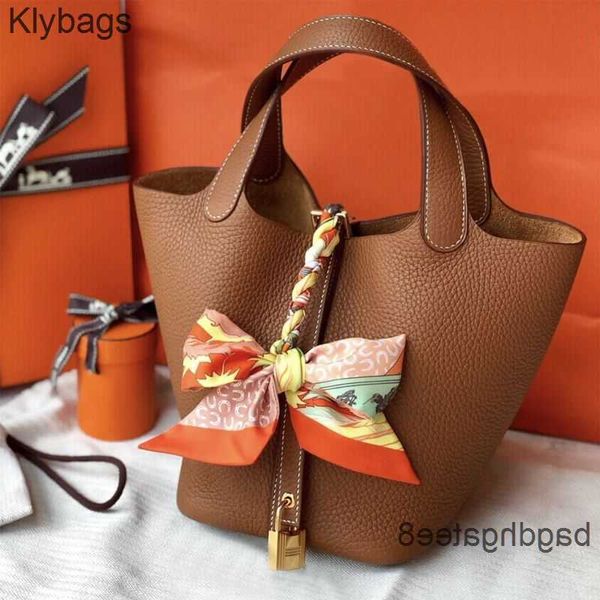

woman birkins 2023 bags designer bag women's locks basket vegetable portable graffiti leather large capacity bucket picotin 9hi5