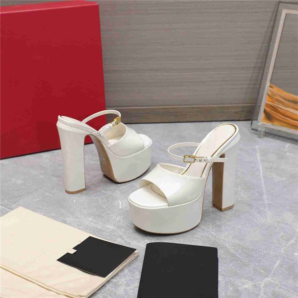 

summer popular women's sandals 2023 valentinoity fashion luxury brand business work leisure travel letter logo women's high heels, Black