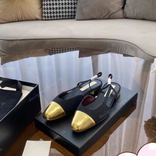 

casual shoes designer sandals women round head slides calfskin leather shoe wedding dress fashion low heels sandal summer outdoor slide wit, Black