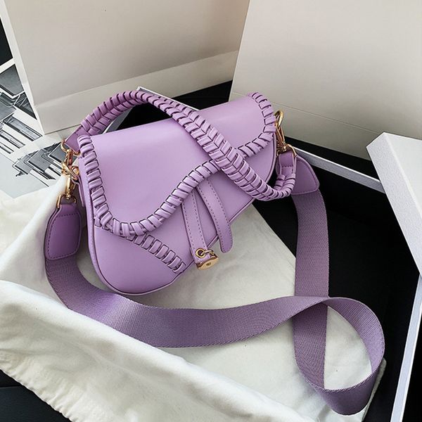 

evening bags fashion saddle women one shoulder handle trend casual hasp zipper pu material polyester inside lock ornament 230322
