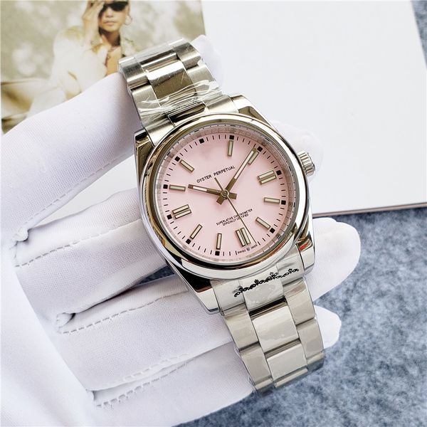 

women watch 36mm full stainless steel automatic mechanical luminous waterproof lady wristwatches with original packing, Slivery;golden
