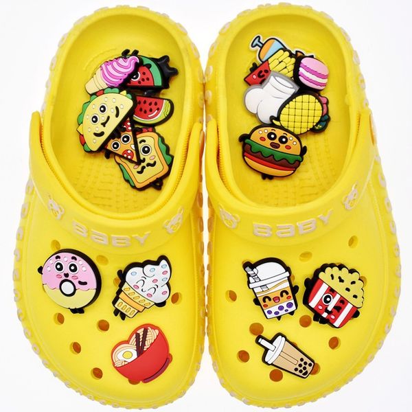 

anime charms wholesale childhood memories fast food icecream donuts pizza chips funny gift cartoon charms shoe accessories pvc decoration bu, Blue