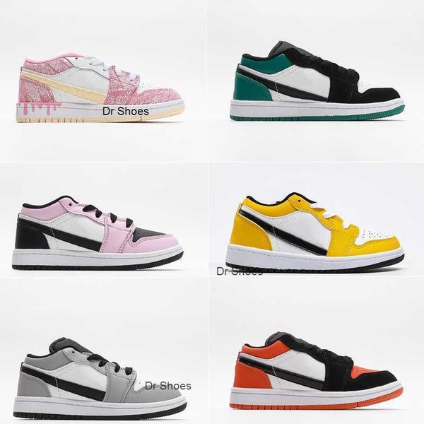 

td toddler shattered backboard 1s low laser orange gs big kids baketball shoes boys girls light arctic pink sneakers children student sport, Black;white