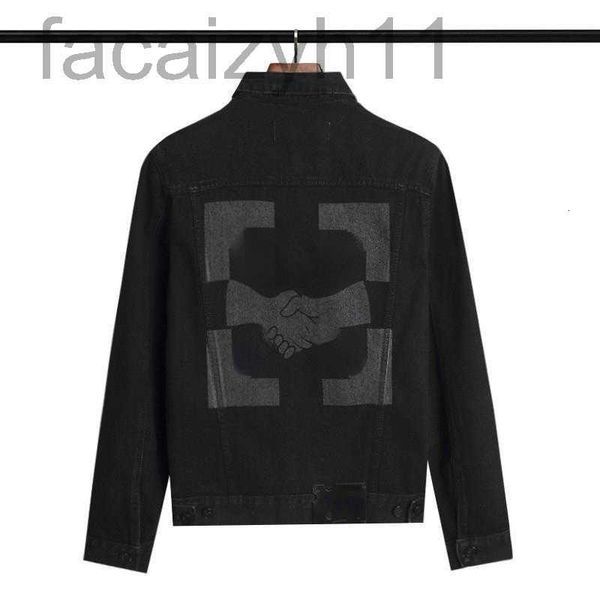 

designer high denim jackets men lapel coats off designer jacket mens women black button creative print cardigan coat usa size cr9f, Black;brown