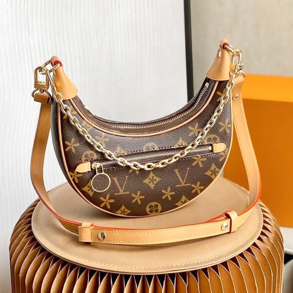 

loop m81098 half moon louiseity underarm city cosmetic bags cases genuine leather womens mens man shoulder totes clutch viutonity cross body