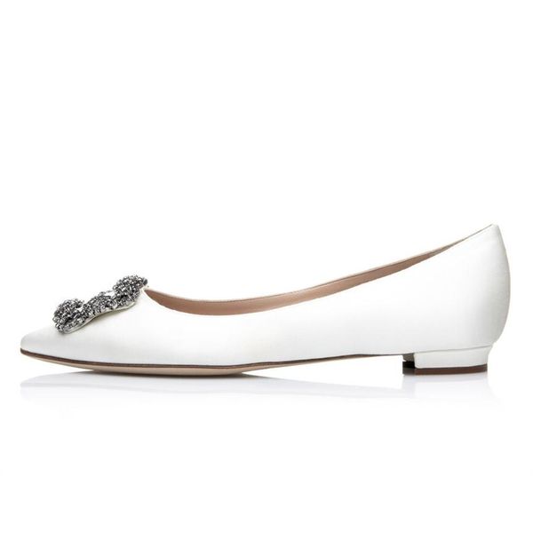 

fashion ballet women sandals pumps famous ballerimu white black satin jewel buckle embellished italy perfect pointed toe flats ballerinas sa