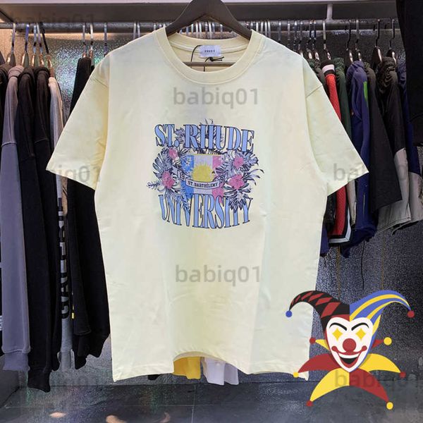 

men's t-shirts rhude tee black women men oversized t shirt t230321, White;black